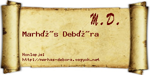 Marhás Debóra névjegykártya